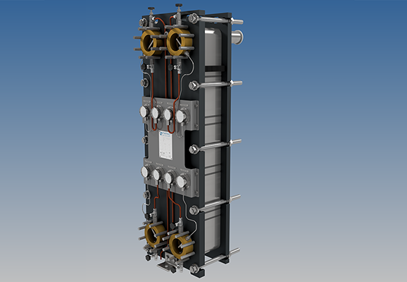 Gasketed Plate Heat Exchangers (PHE’s) are a wide series of heat exchangers which are suitable for all type of industries with multiple applications including heating, cooling, condensation and evaporation. Our design factors allow PHE’s to be flexible ensuring optimal fit, expandable to suit future needs and easily adjustable to capacity changes.
FARAD Heat Exchangers SA